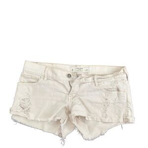 Gilly Hicks Cream Distressed Jean Shorts